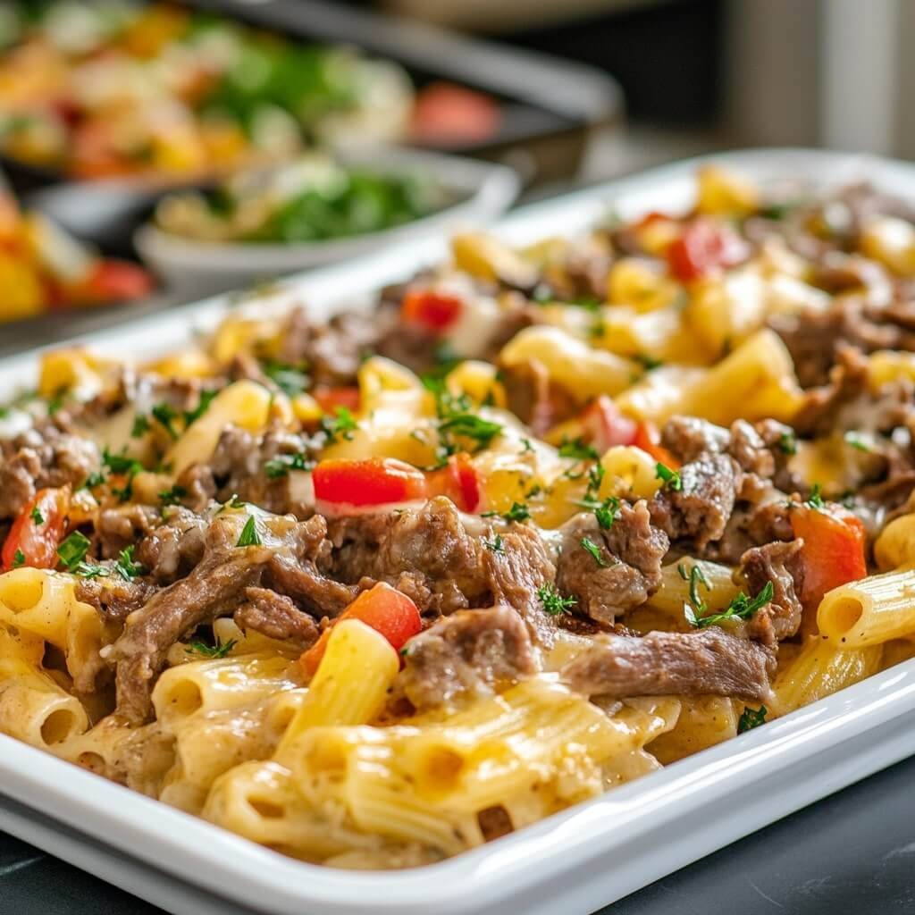 Best Philly Cheesesteak Pasta Recipe