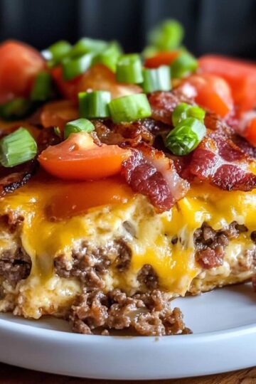 Bacon Cheeseburger Keto Casserole