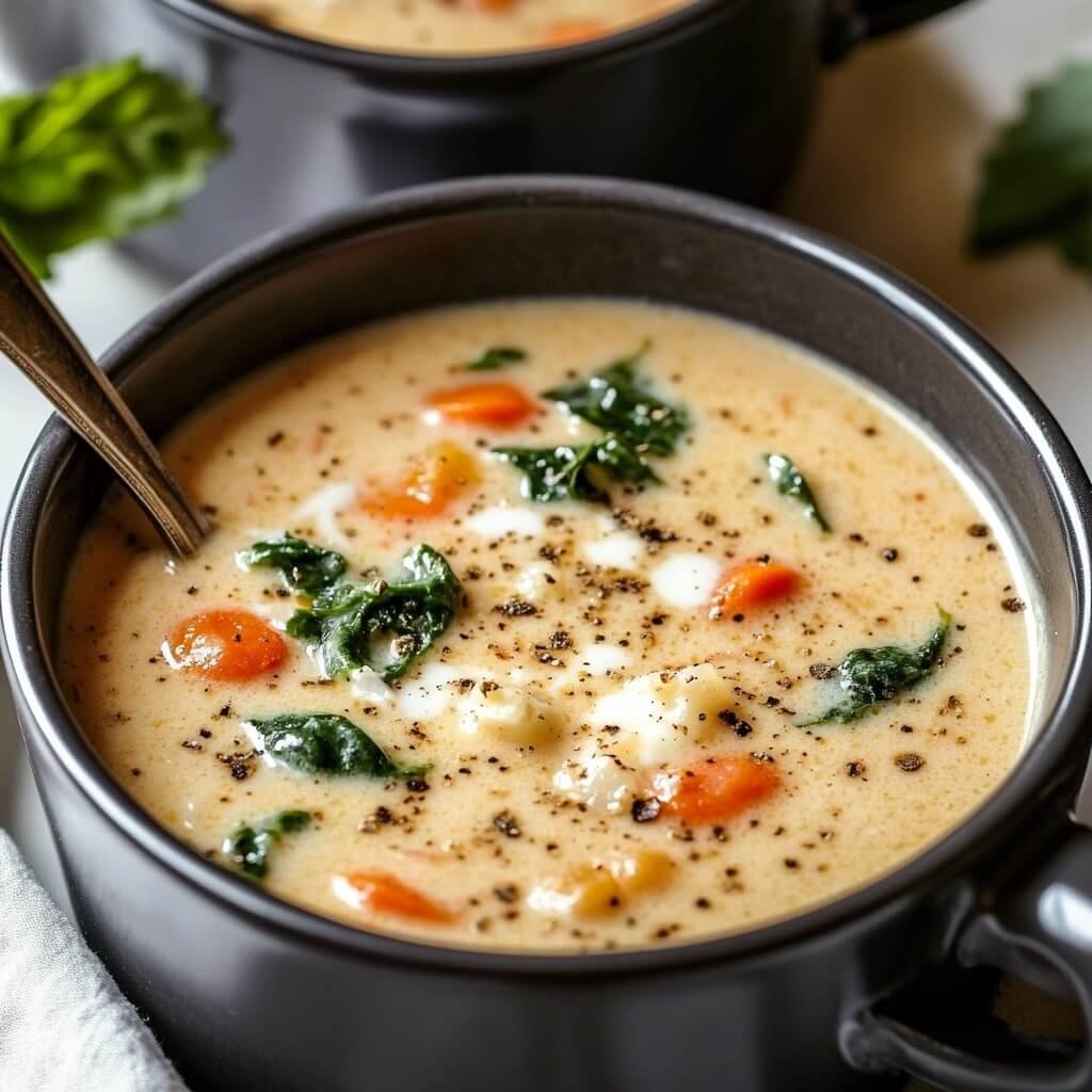 Creamy Parmesan Tuscan Soup Slow Cooker