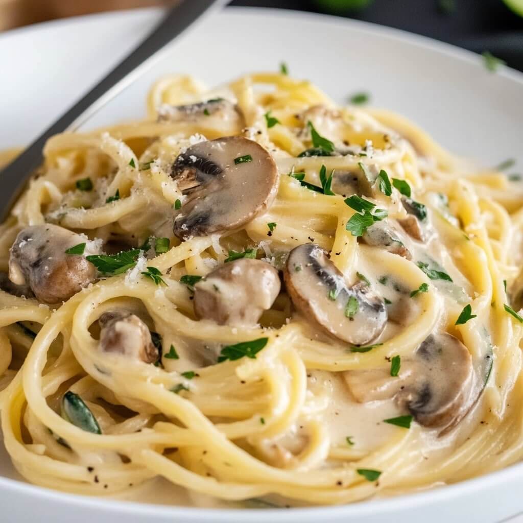 One Pot Zucchini Mushroom Pasta