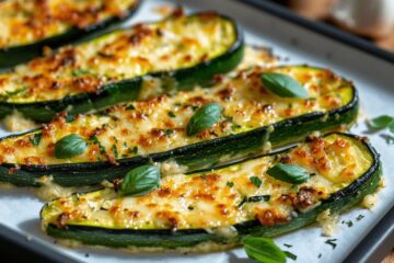 Delicious Cheesy Garlic Zucchini Steaks Recipe