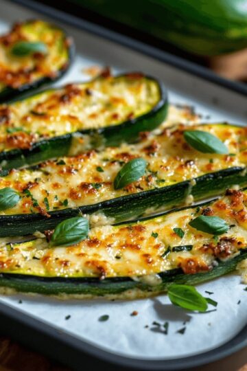 Delicious Cheesy Garlic Zucchini Steaks Recipe