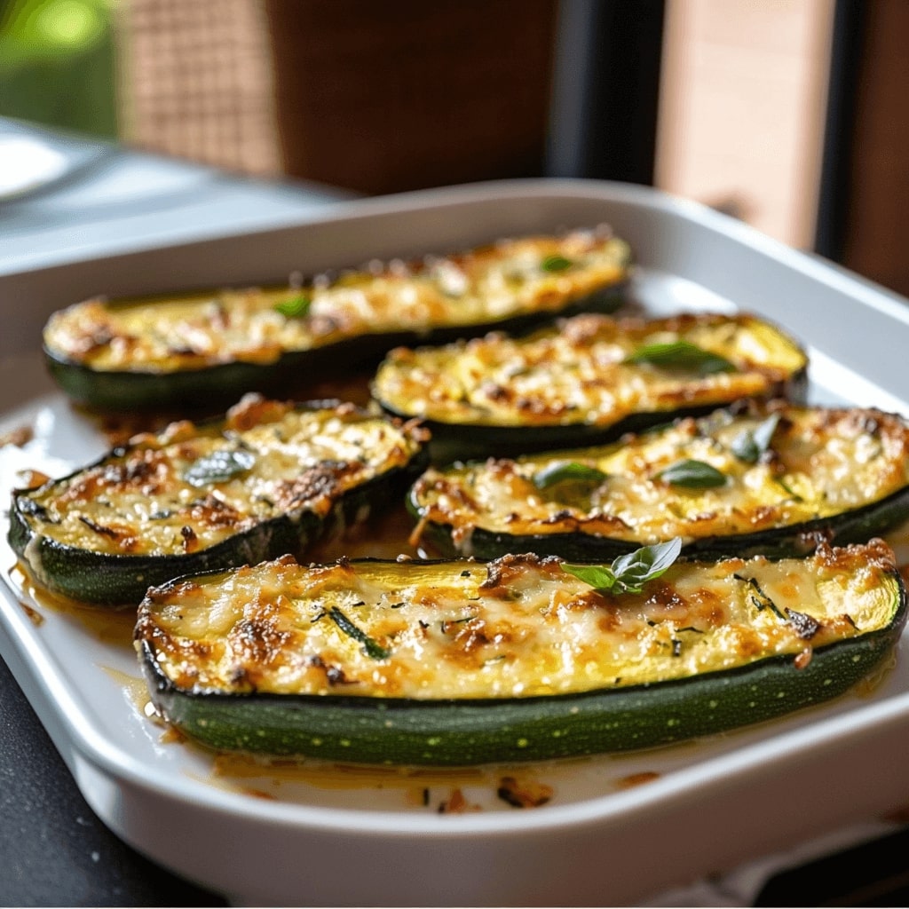 Delicious Cheesy Garlic Zucchini Steaks Recipe