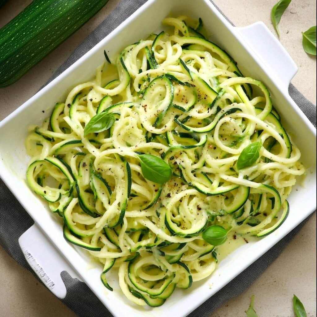 Easy Zucchini Noodle Alfredo