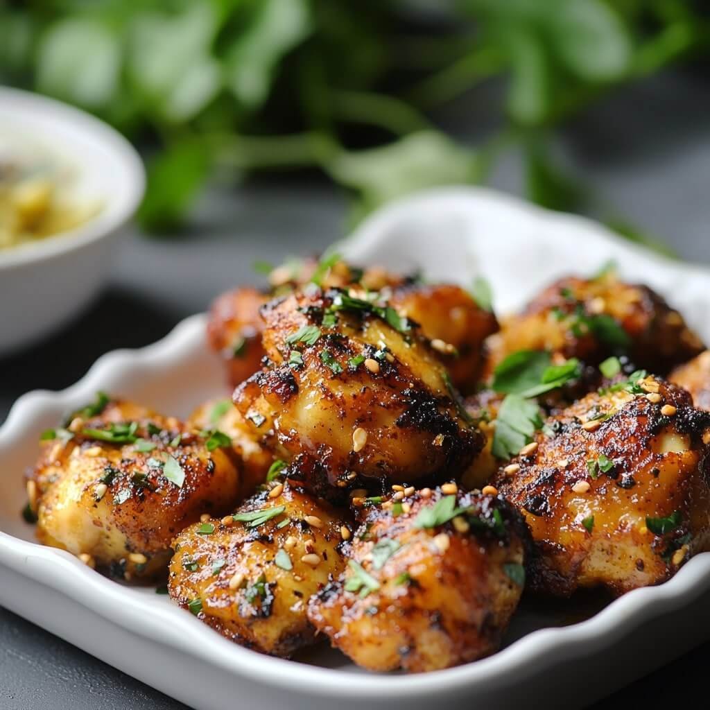 Garlic Butter Chicken Bites With Creamy Parmesan Pasta