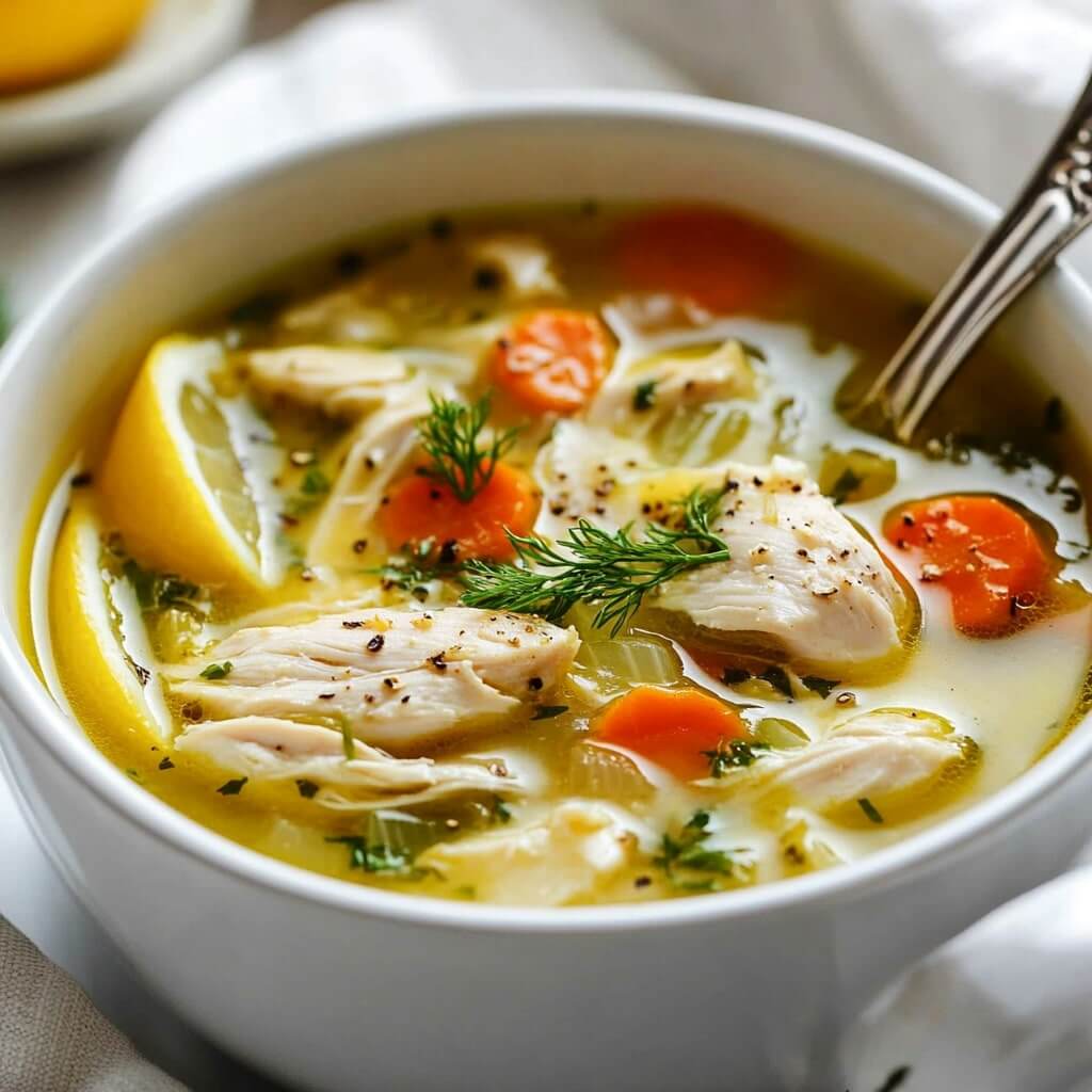 Greek Chicken Lemon Soup With Rice