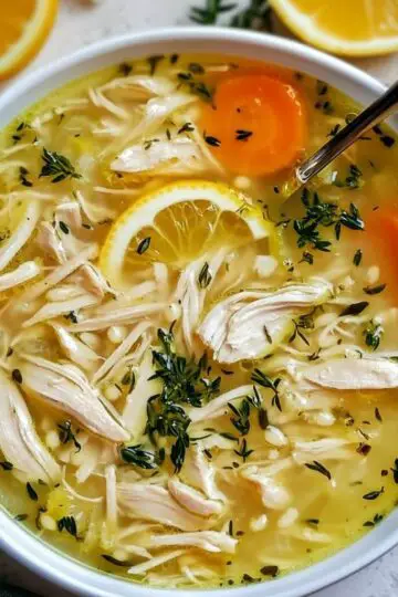 Greek Chicken Soup With Lemon and Orzo