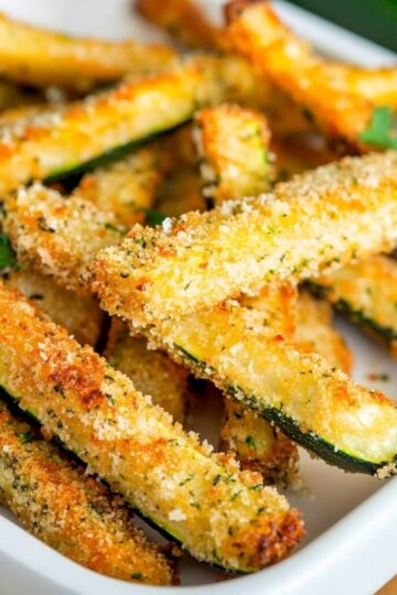 Keto Parmesan Crusted Zucchini Fries