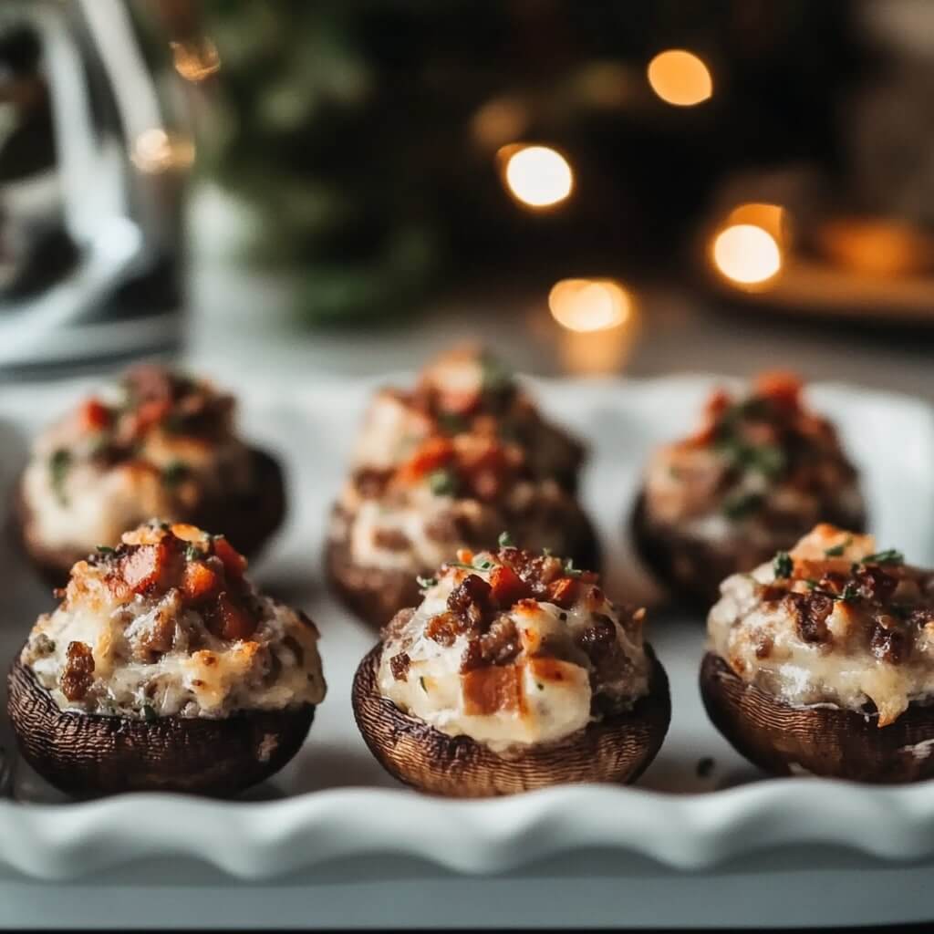 Keto Sausage Stuffed Mushrooms Recipe