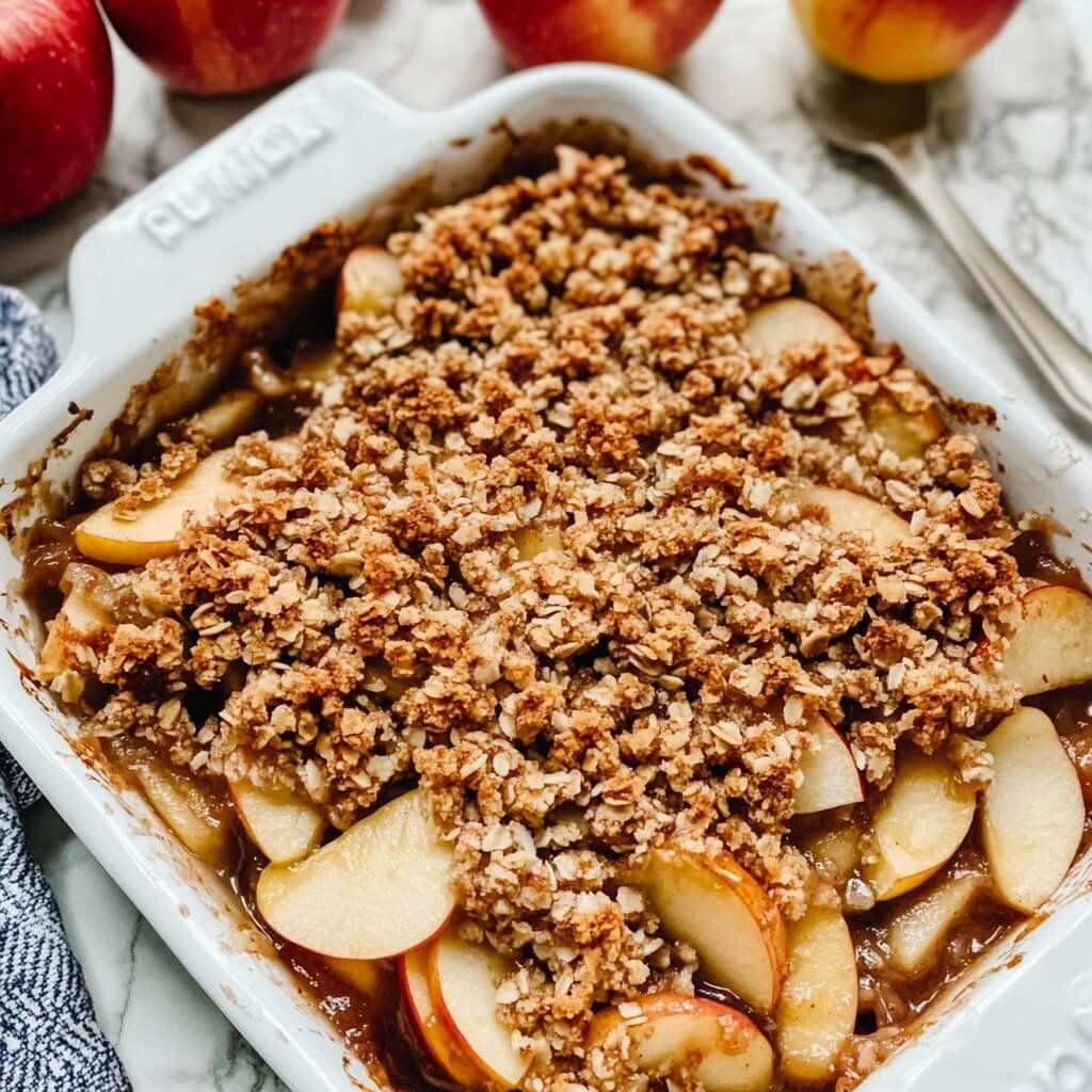 Keto apple crisp with coconut flour