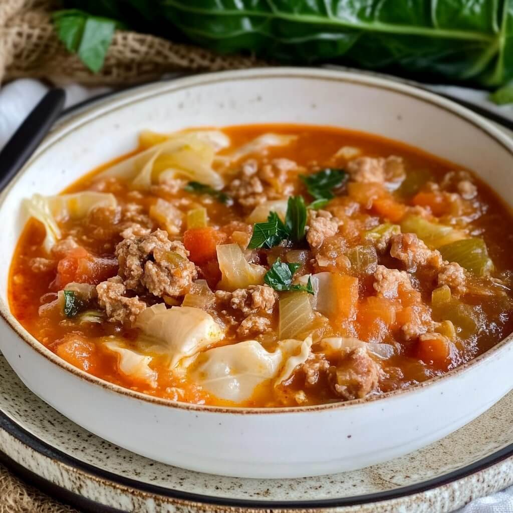 Keto cabbage soup with chicken