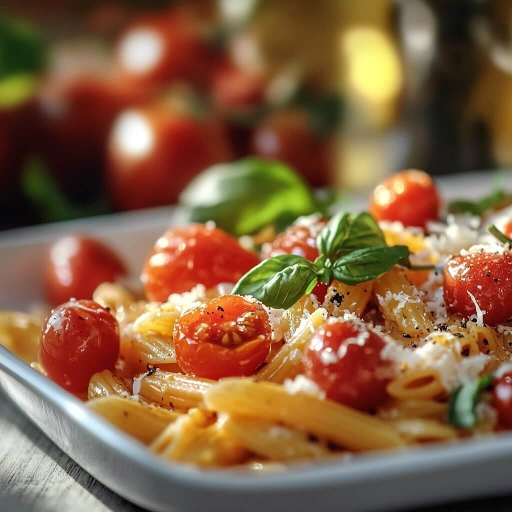 Pesto Pasta With Cherry Tomatoes