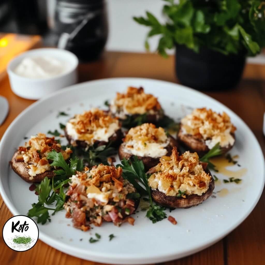 Simple Keto Stuffed Mushrooms