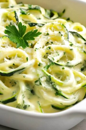 Spinach Parmesan Zucchini Noodles