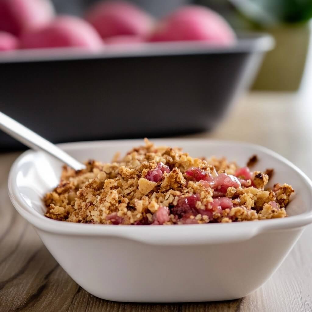 The Best Keto Rhubarb Crisp