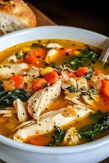 Tuscan Chicken Spinach Soup