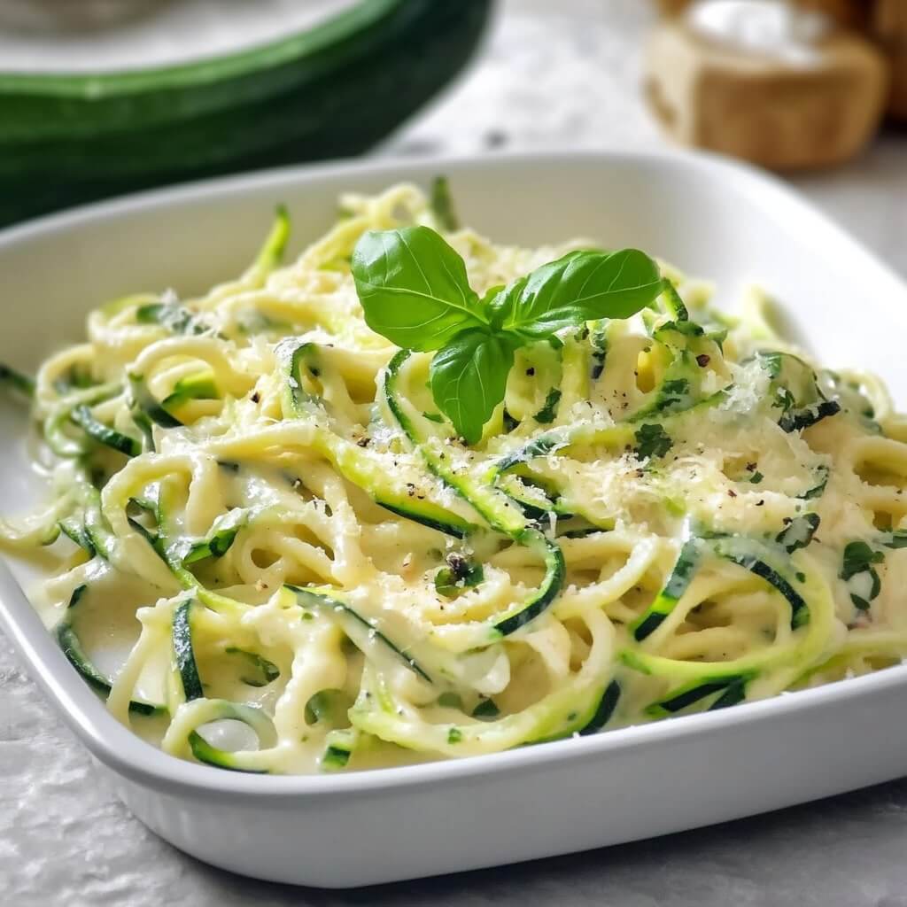 Zucchini Noodle Fettuccine Alfredo