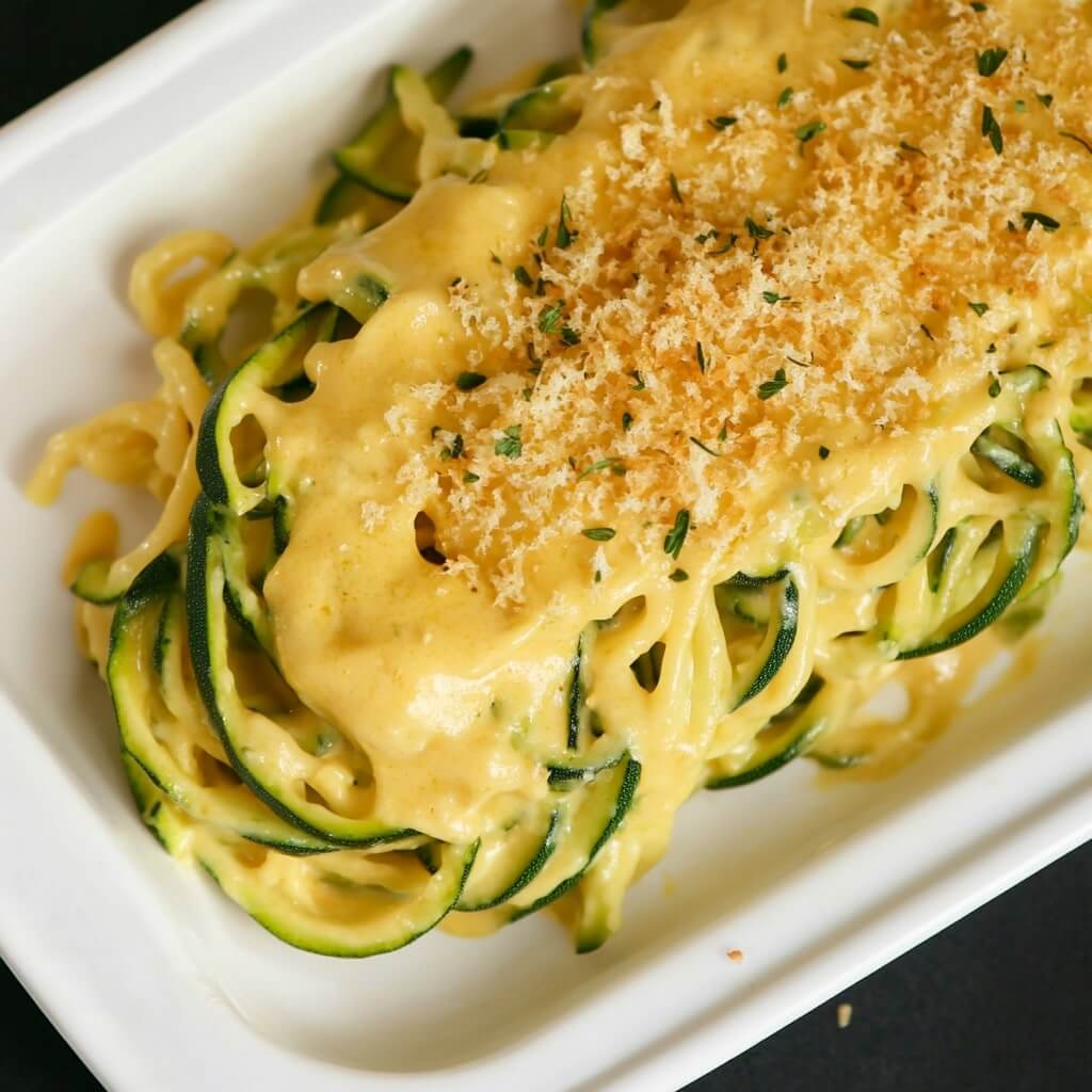 Zucchini Noodle Macaroni and Cheese