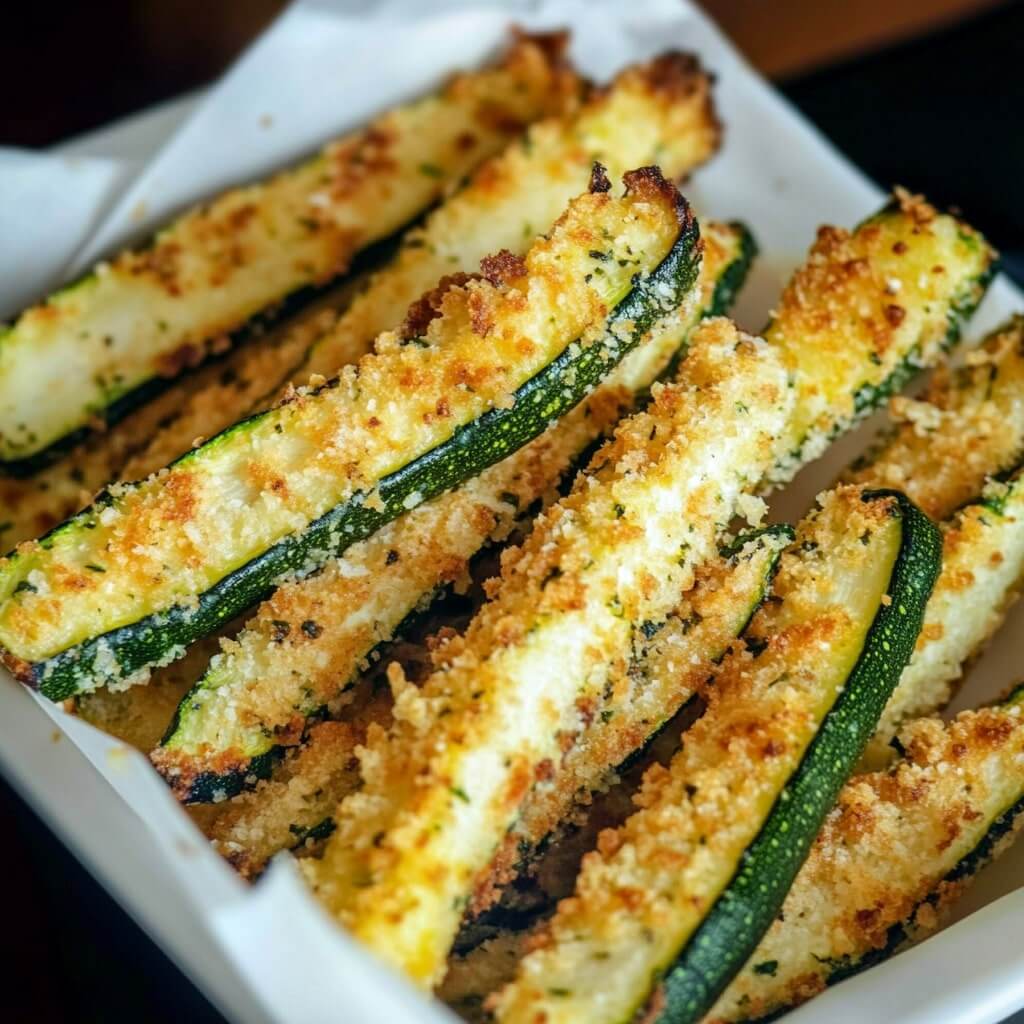 Zucchini Parmesan Fries Oven Baked
