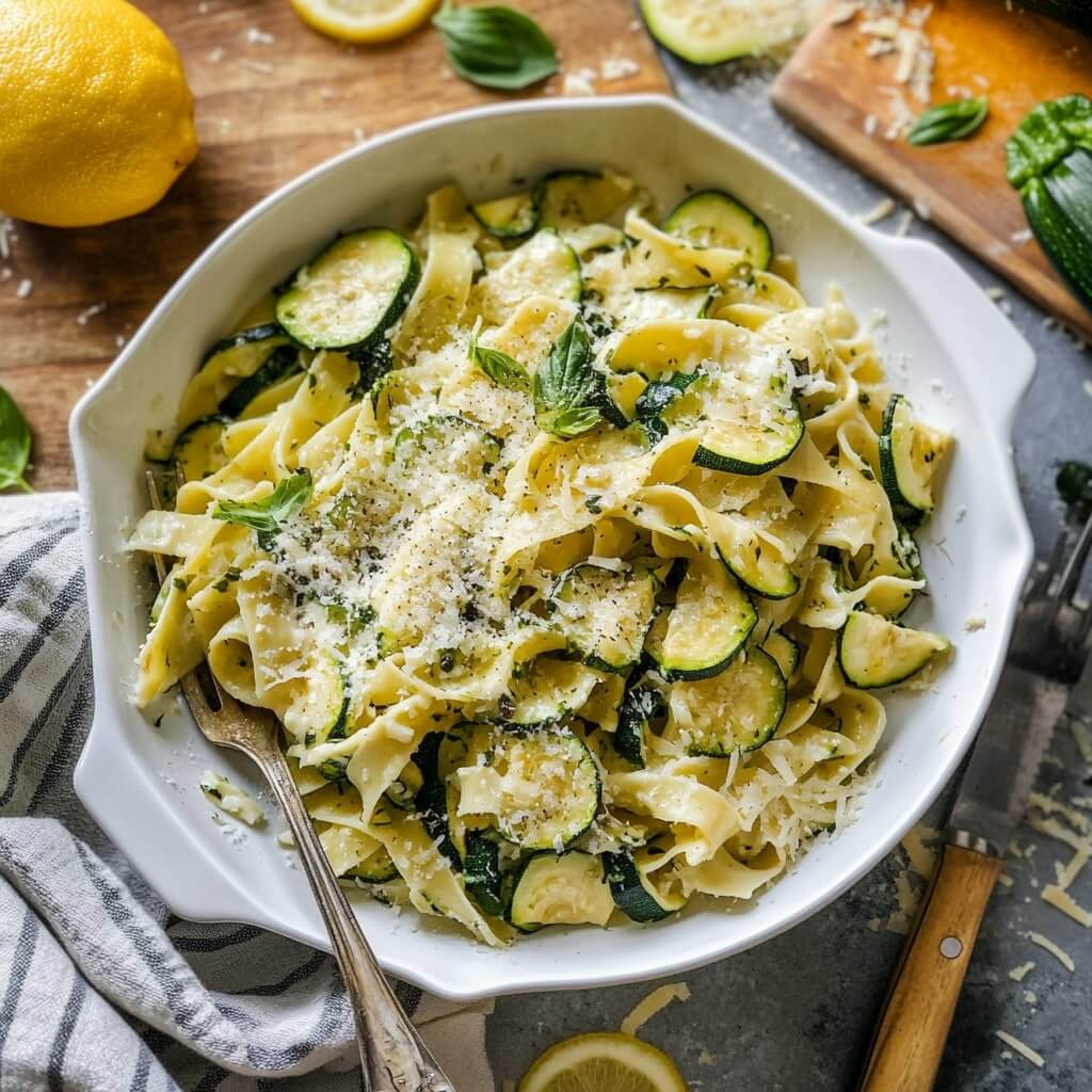 Zucchini Parmesan Pasta MIT Hähnchen
