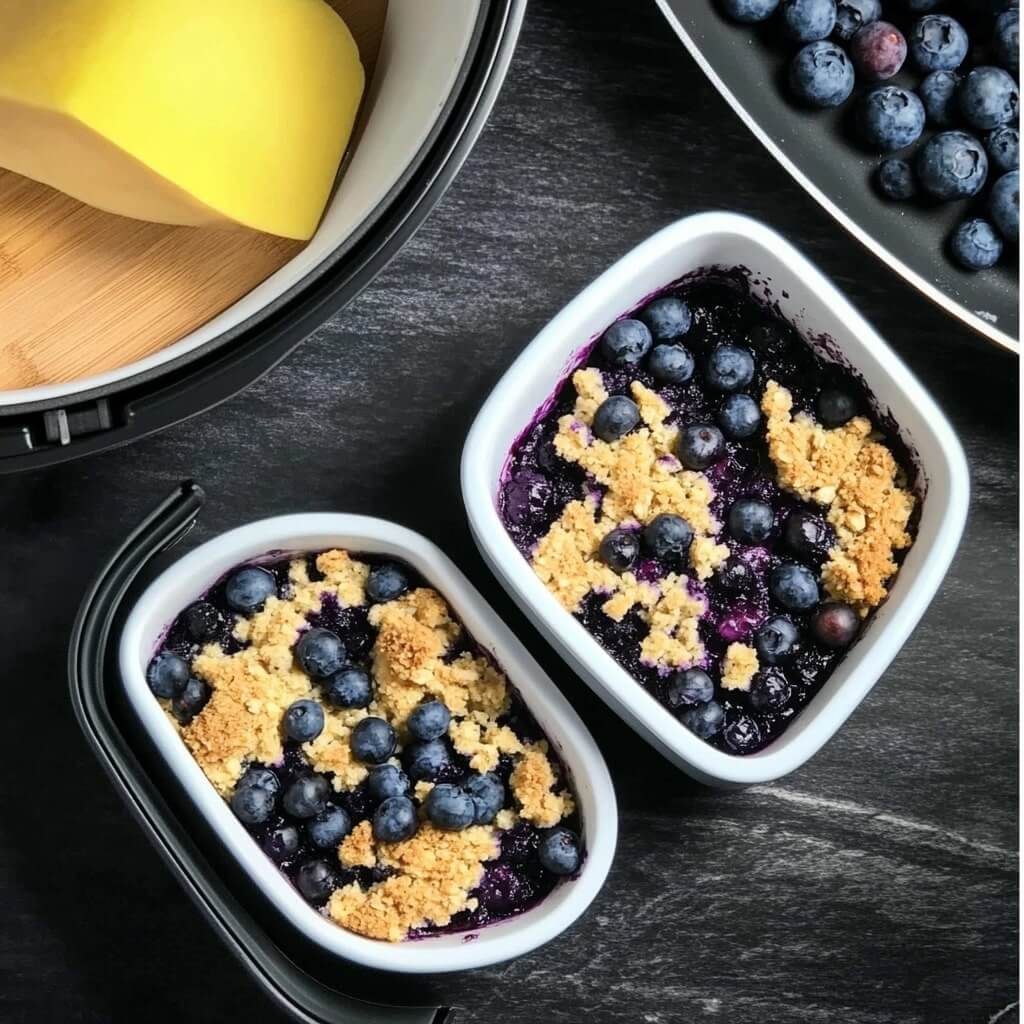 Air Fryer Blueberry Crumble