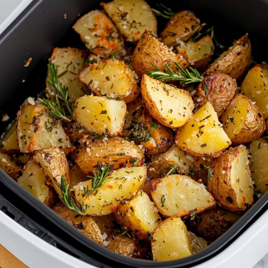 Air Fryer Garlic Rosemary Baby Potatoes