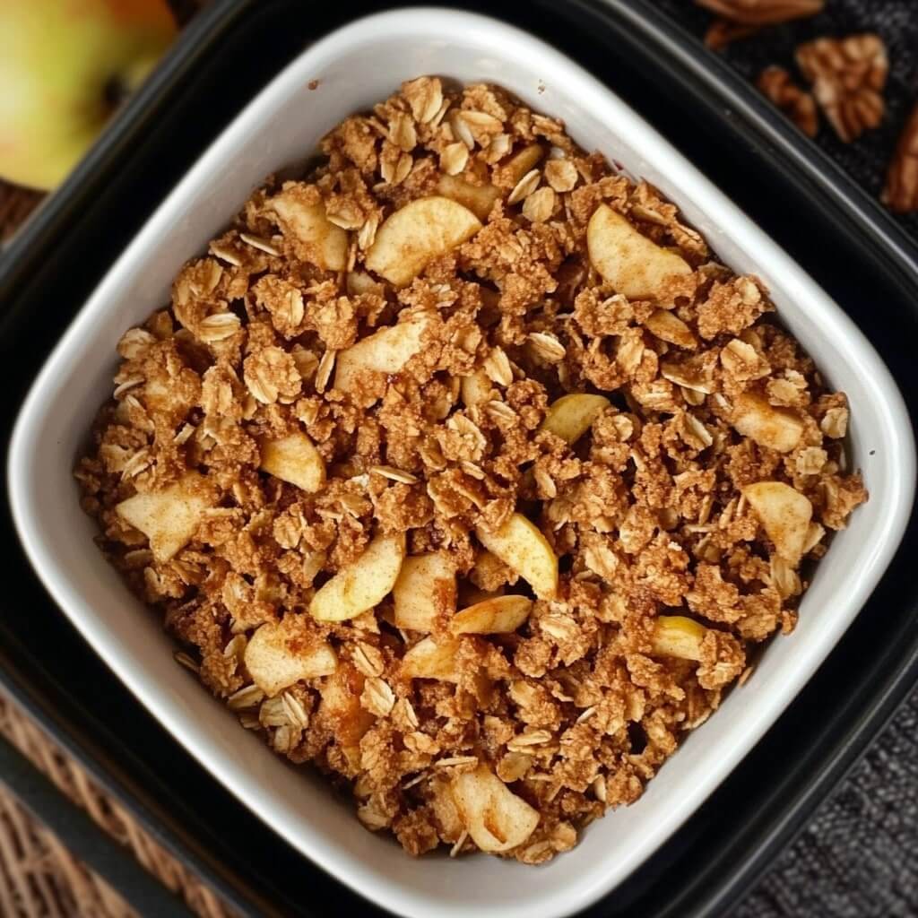 Air fryer apple crumble with oats