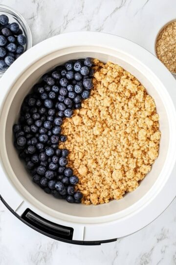 Air fryer blueberry crumble healthy