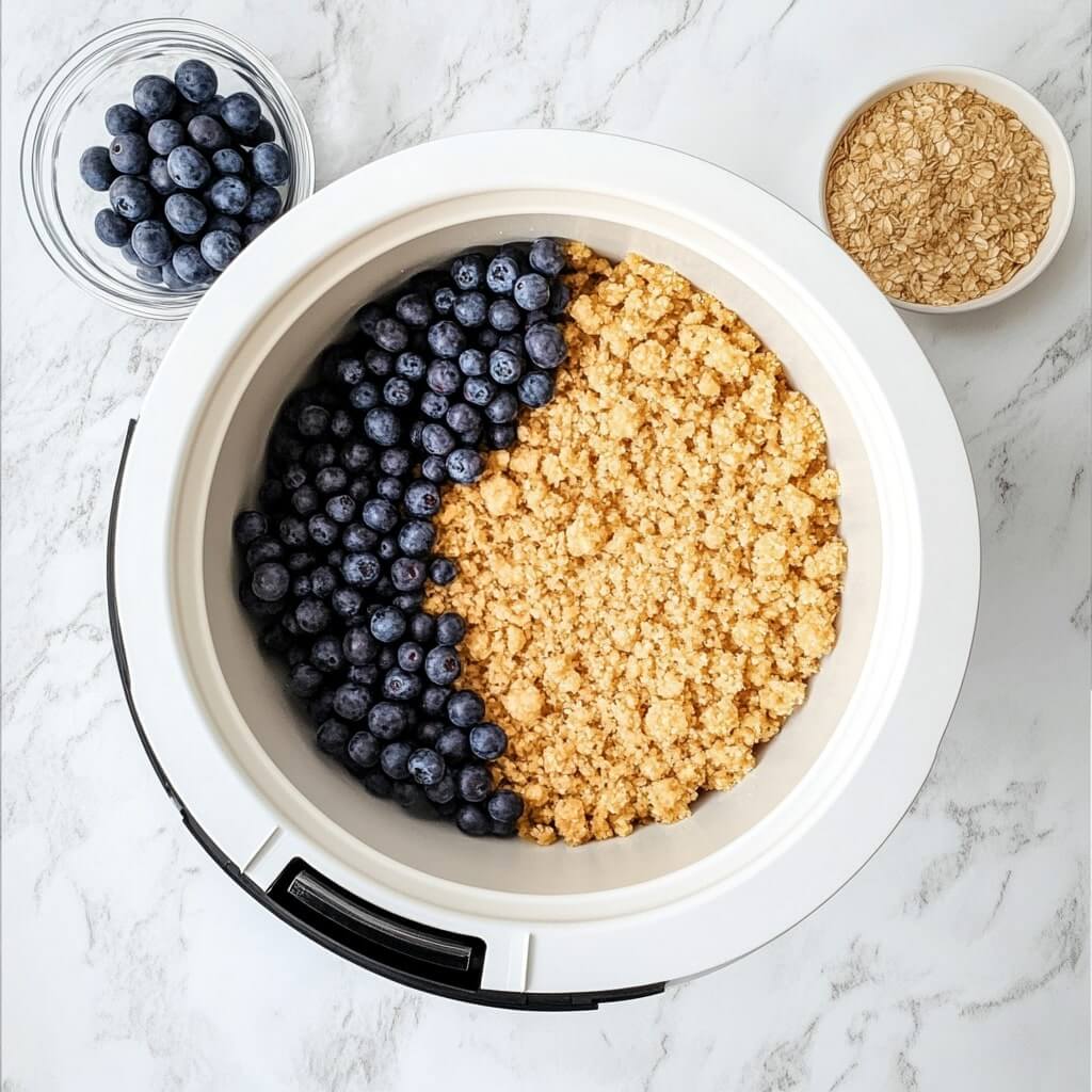 Air fryer blueberry crumble healthy