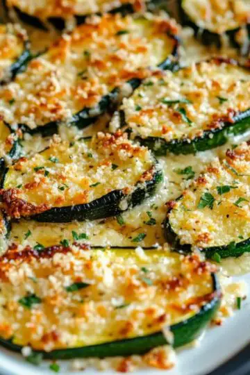 Baked Parmesan Garlic Zucchini Chips
