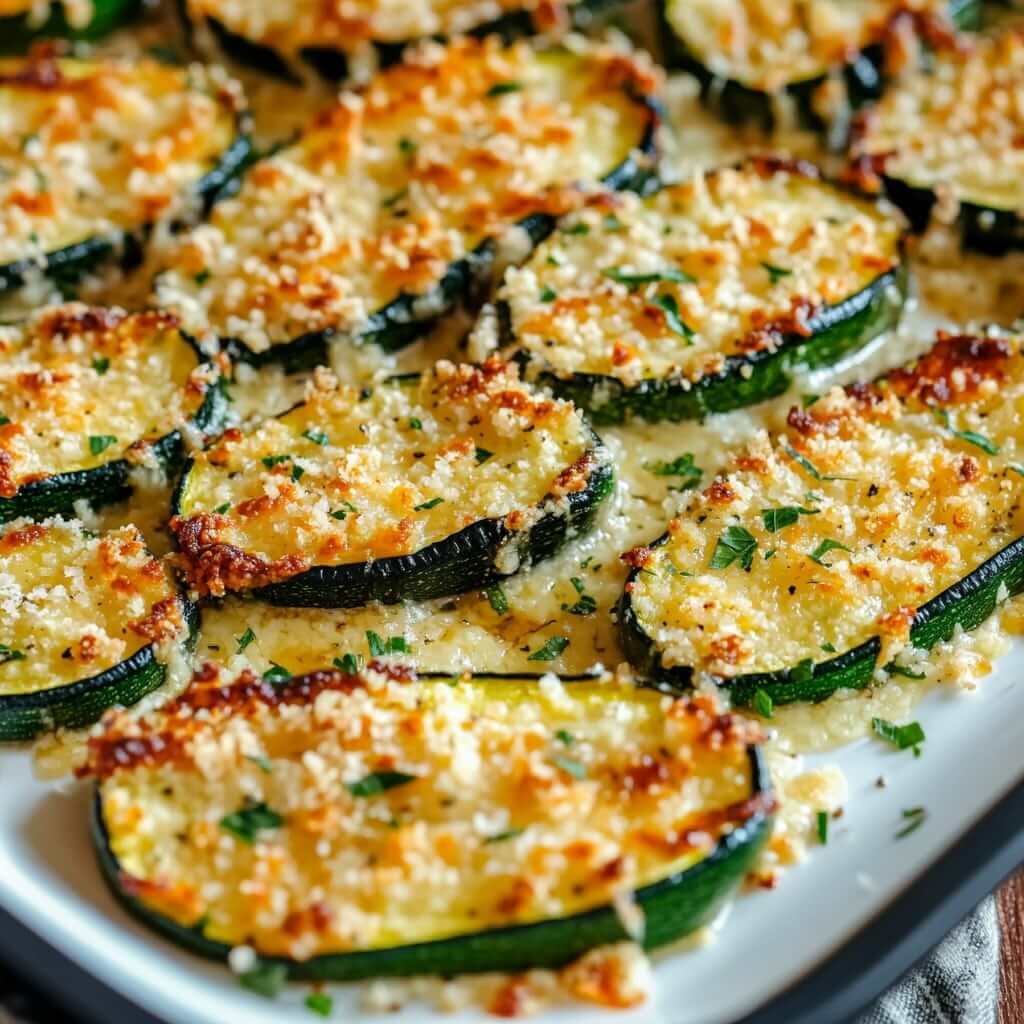 Baked Parmesan Garlic Zucchini Chips
