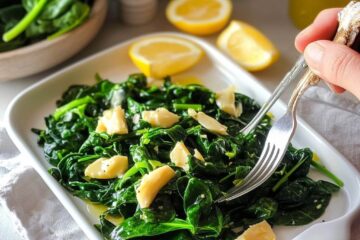 Brown Butter Sauteed Spinach with Lemon