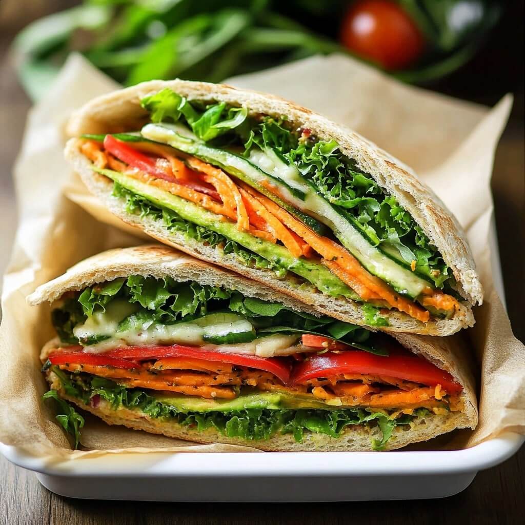 Cheesy Vegetarian Pita Sandwich