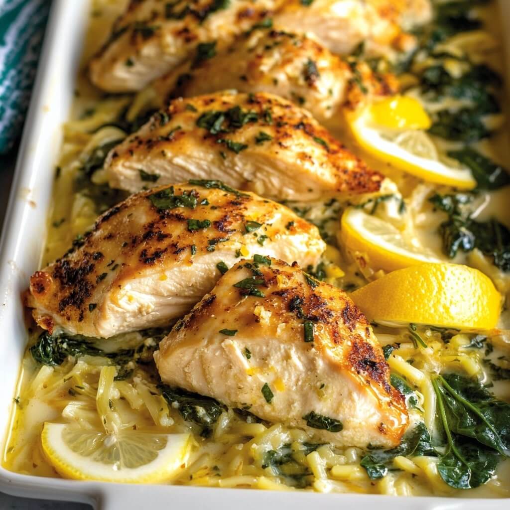 Creamy Lemon Spinach Chicken Pasta