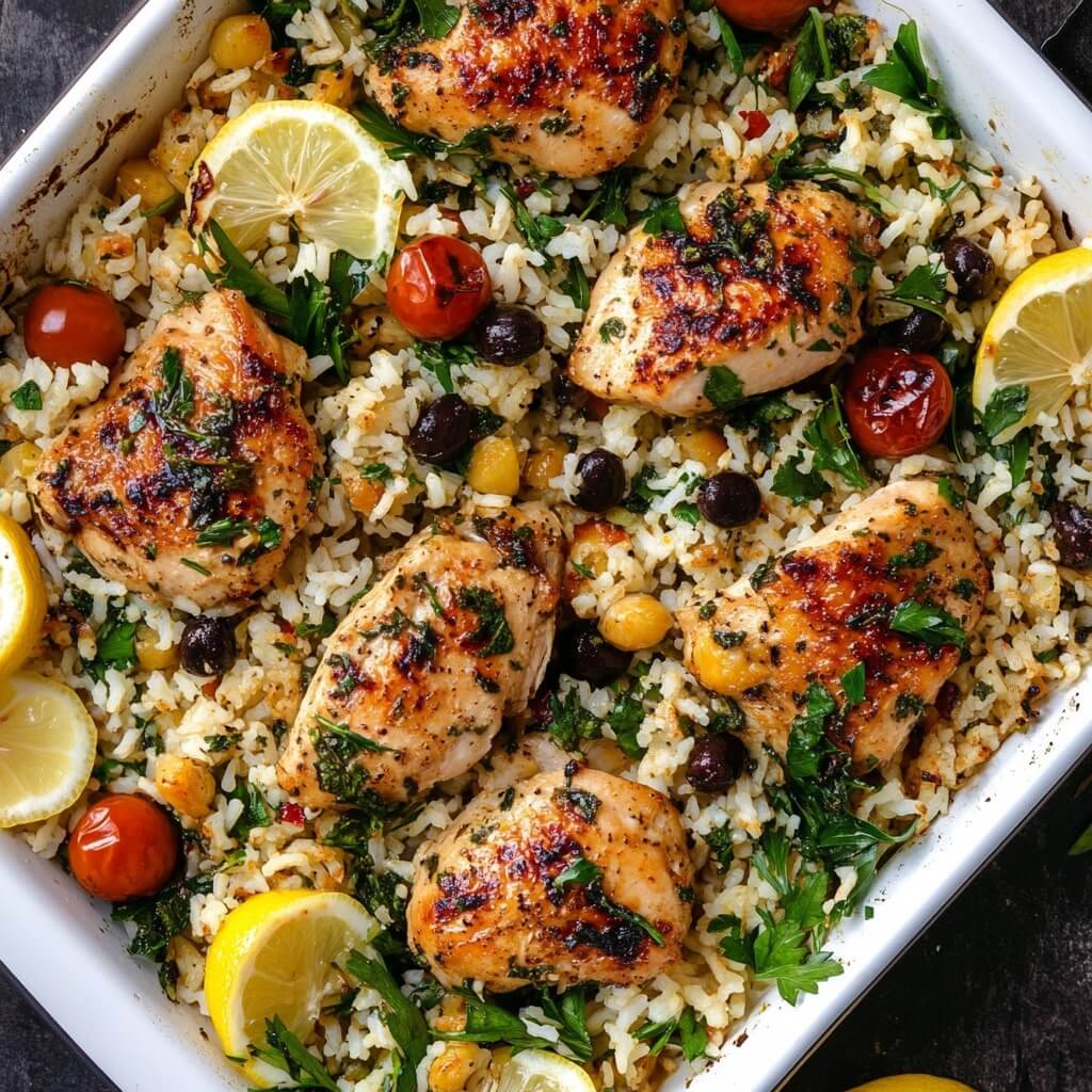 Easy Greek Chicken Souvlaki with Lemon Rice