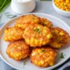 Easy cheesy corn fritters