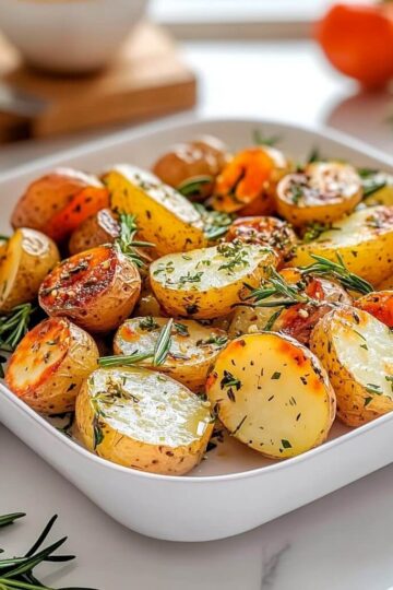 Garlic Herb Roasted Sweet Potatoes