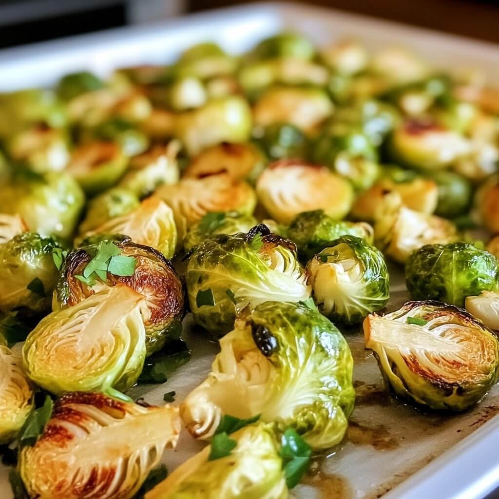 Garlic Parmesan Roasted Brussels Sprouts