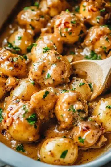 Garlic Sauce Baby Potatoes