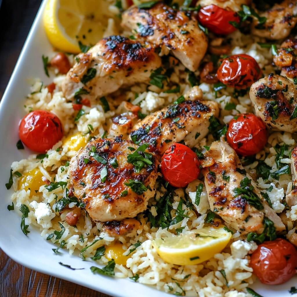 Greek Chicken and Lemon Rice