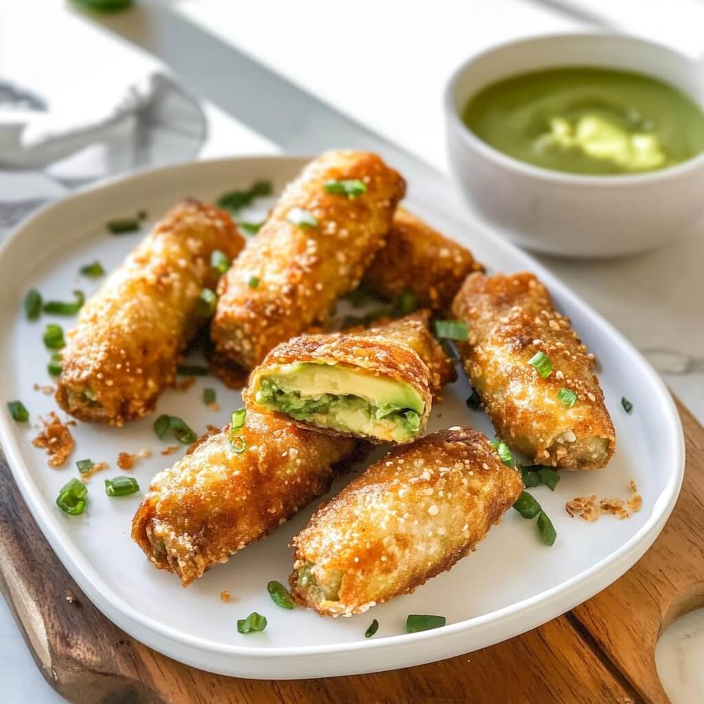 Air Fried Avocado Egg Rolls Crispy 