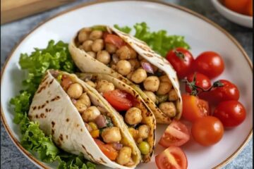 High Protein Vegetarian Lunch Wraps