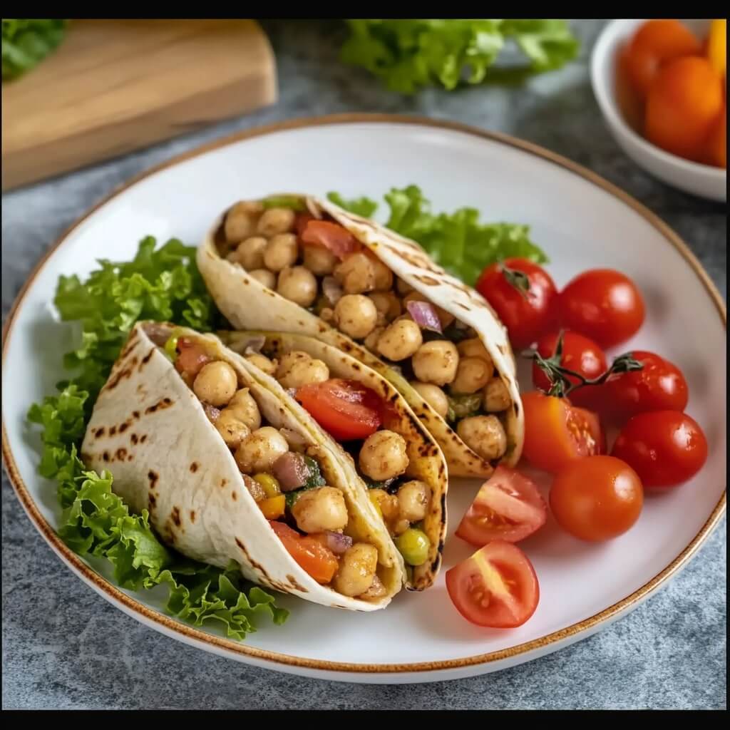 High Protein Vegetarian Lunch Wraps