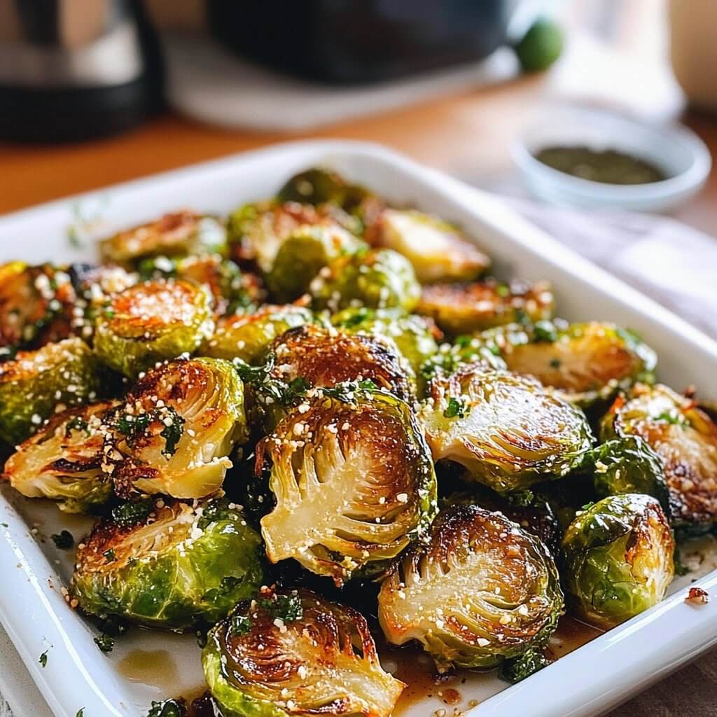 Low Carb Garlic Roasted Brussels