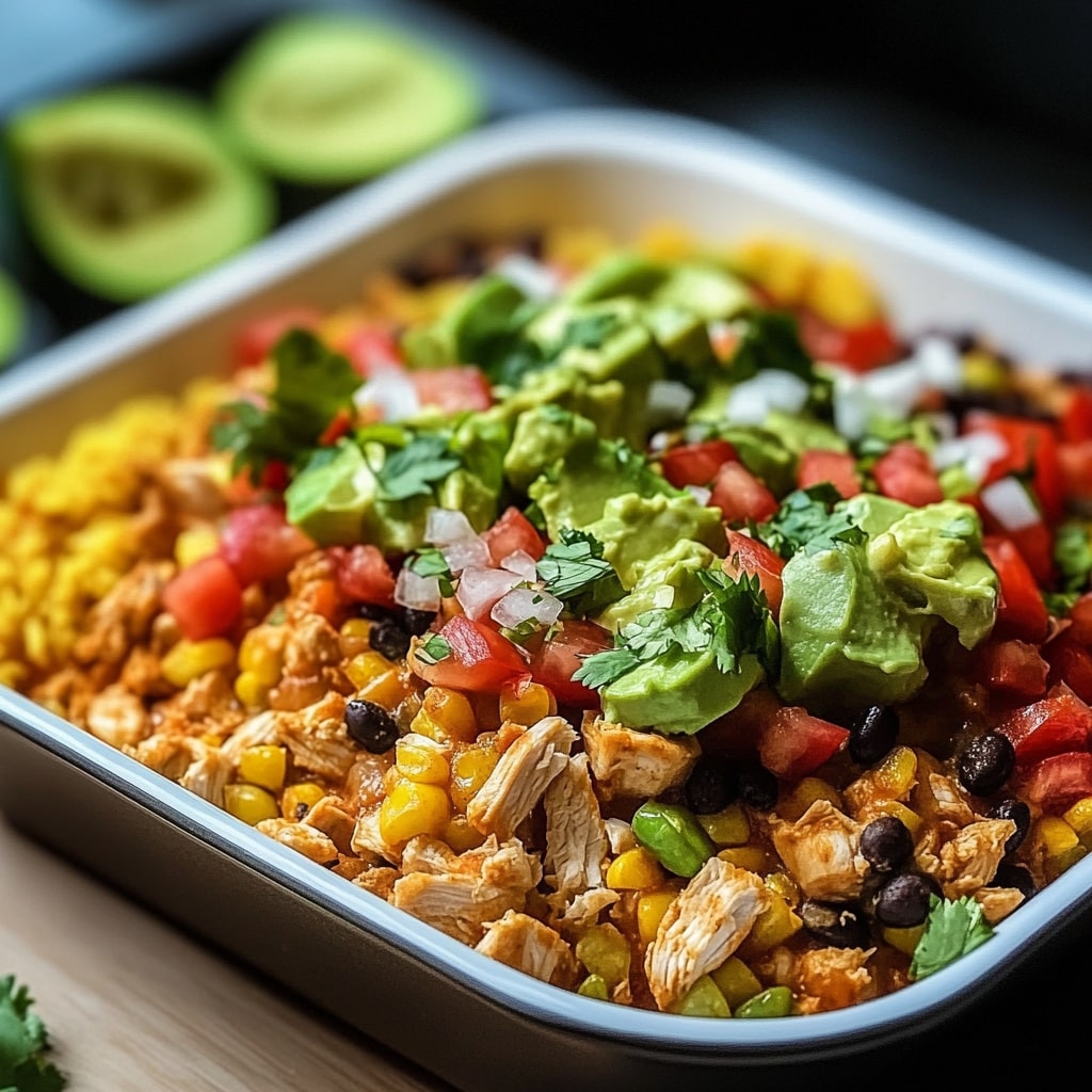 One Pan Chicken Burrito Bowl with Rice
