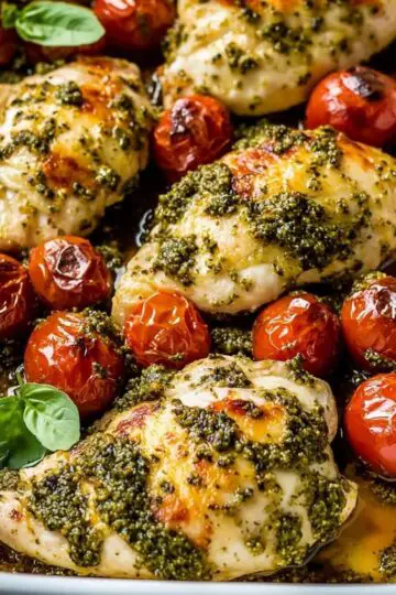 Low Carb Pesto Baked Chicken