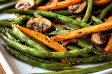 Roasted Green Beans Mushrooms and Potatoes