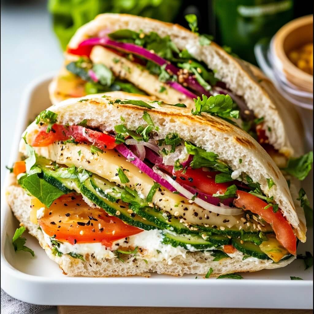 Roasted Vegetable Pita Sandwiches