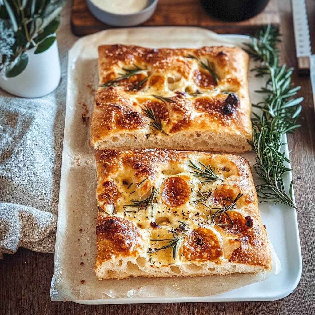 Rosemary Garlic Focaccia Bread Quick & Easy