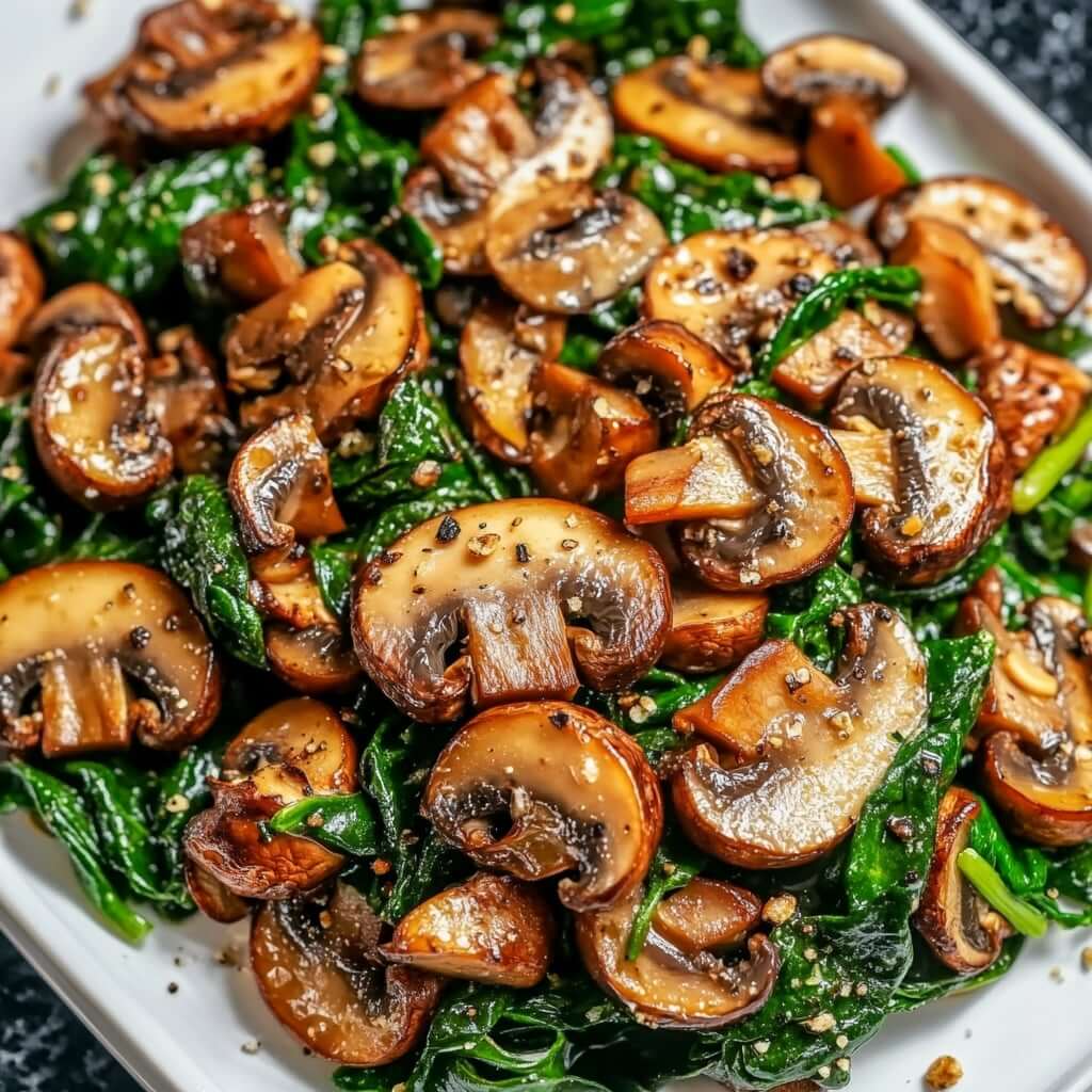 Sauteed Mushrooms with Spinach for a Healthy Boost